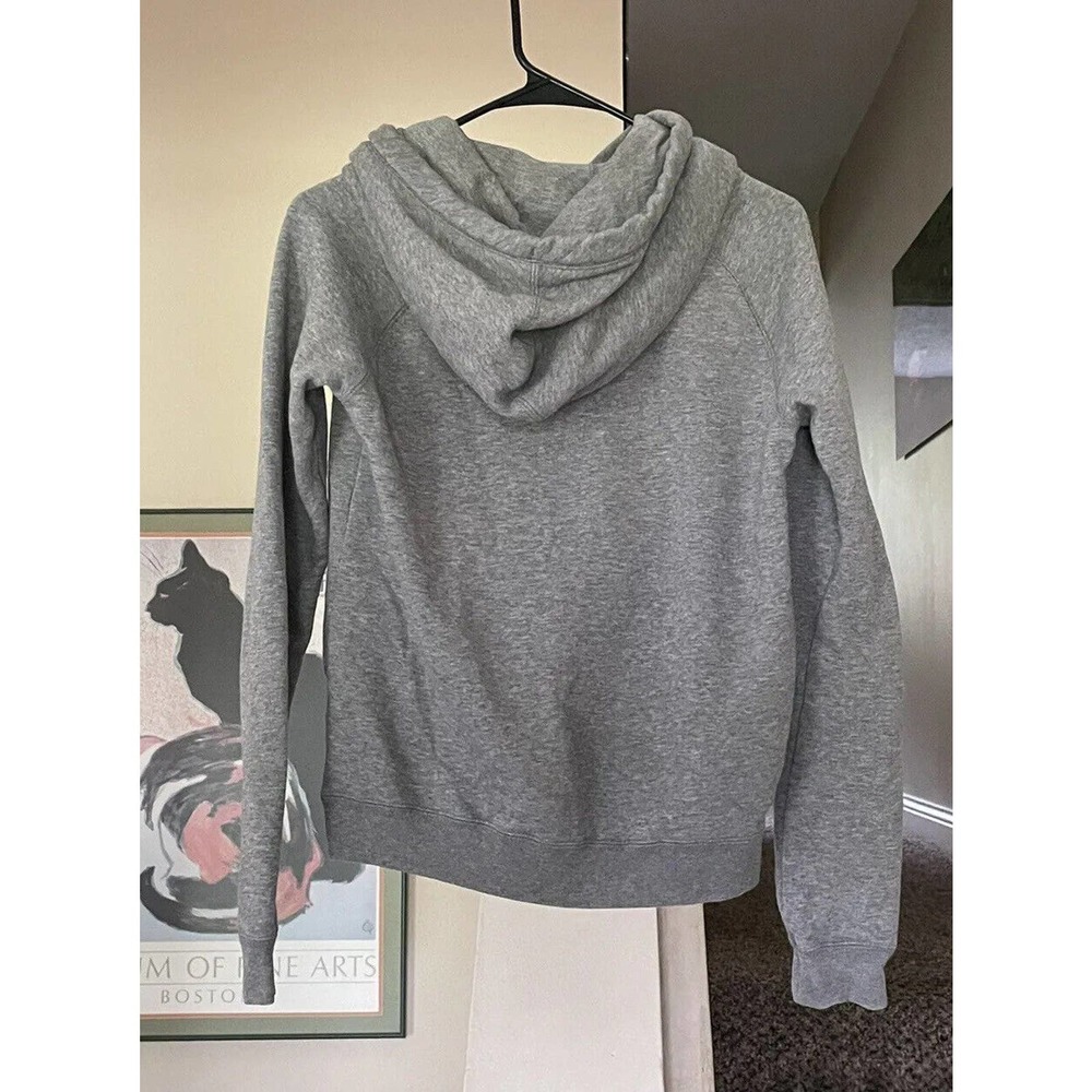 NIKE Red Tag Women’s XS Cowl Neck Hoodie Sweatshirt Gray Silver Logo - Picture 3 of 4